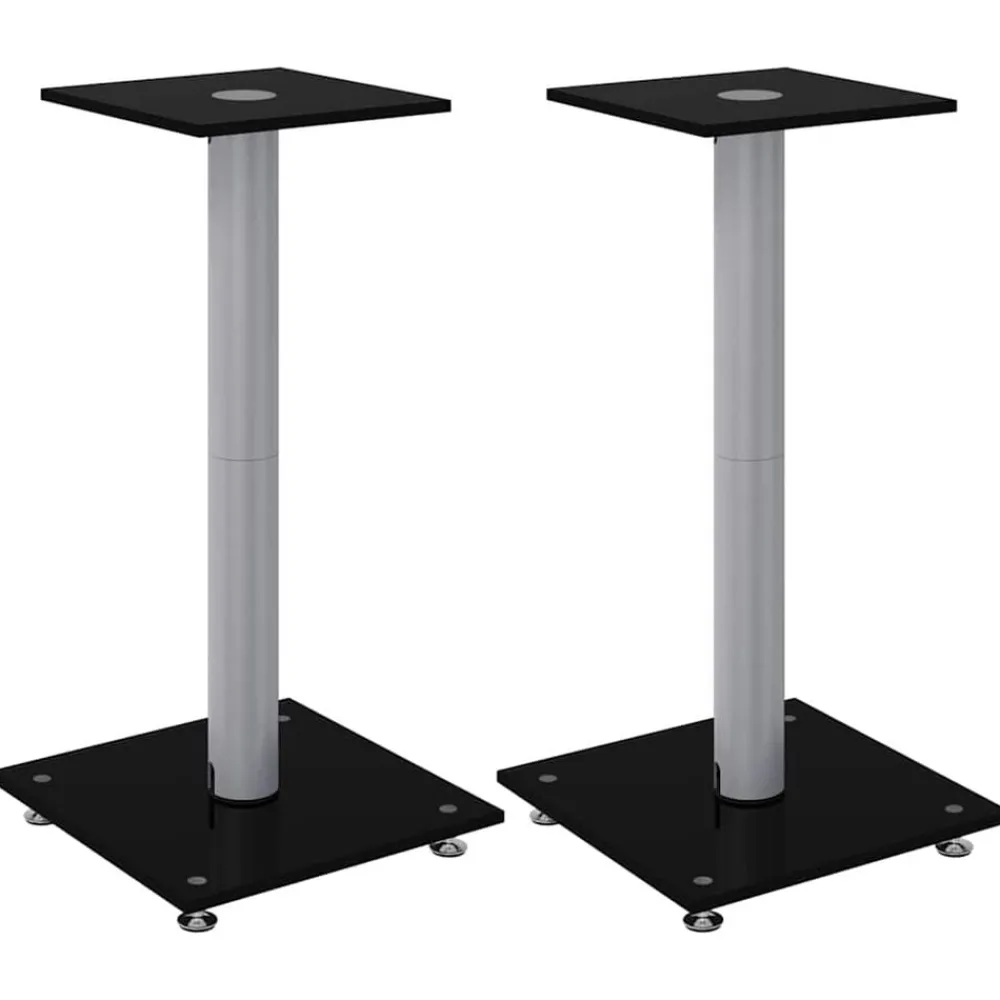 Luidsprekerstandaards 2 st 1 pijler gehard glas>vidaXL Clearance