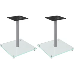 Luidsprekerstandaards 2 st 1 pijler gehard glas kleurig>vidaXL Sale