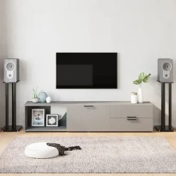Elektronica*vidaXL Luidsprekerstandaards 2 st 3 pijlers gehard glas Zwart