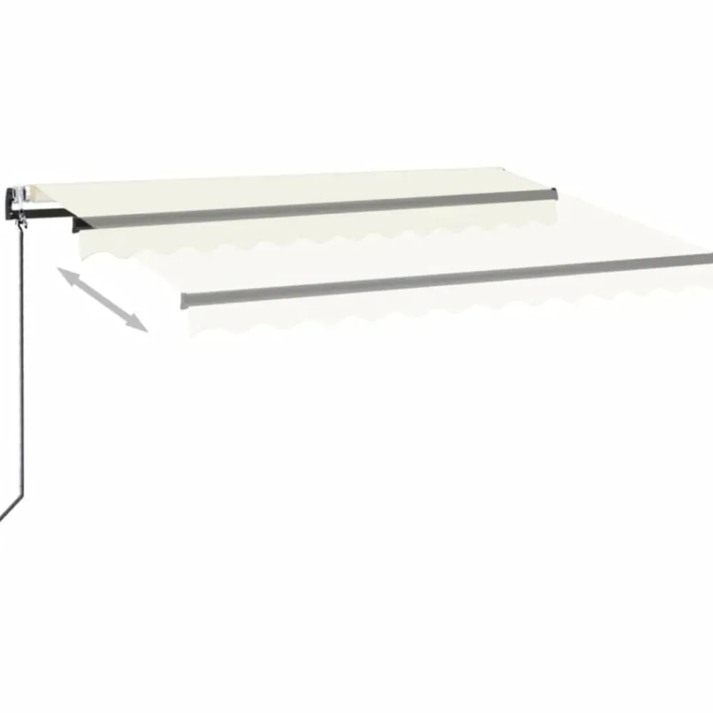Tuin & Gazon*vidaXL Luifel automatisch uittrekbaar 350x250 cm crèmekleurig Crème
