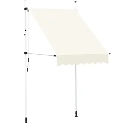 Tuin & Gazon*vidaXL Luifel handmatig uittrekbaar 150 cm crème Cr&egrave;me
