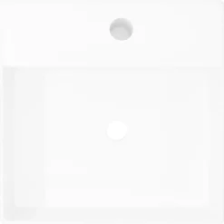 Luxe wastafel met overloop en kraangat vierkant keramiek 41x41 cm><noscript><img width=