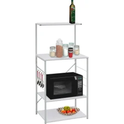 Keuken & Eetkamer*vidaXL Magnetronkast 60x39,6x123 cm bewerkt hout Wit