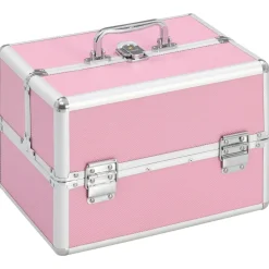 Make-up koffer 22x30x21 cm aluminium>vidaXL Hot