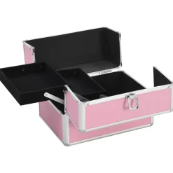 Make-up koffer 22x30x21 cm aluminium>vidaXL Hot