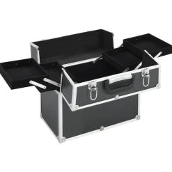 Bagage & Tassen*vidaXL Make-up koffer 38x23x34 cm aluminium Zwart
