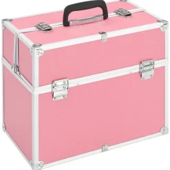 Bagage & Tassen*vidaXL Make-up koffer 38x23x34 cm aluminium Roze