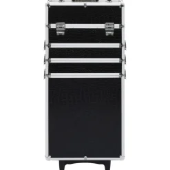 Make-up trolley aluminium zwart met krokodillenpatroon>vidaXL Clearance