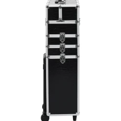 Make-up trolley aluminium zwart met krokodillenpatroon><noscript><img width=