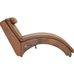 Stoelen*vidaXL Massage chaise longue met kussen kunstsuède Bruin