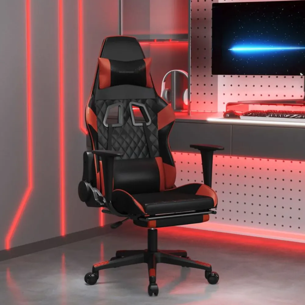 Massage gamestoel met voetensteun kunstleer>vidaXL Discount