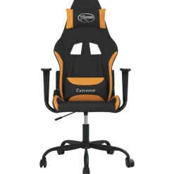Massage gamestoel stof zwart en oranje><noscript><img width=