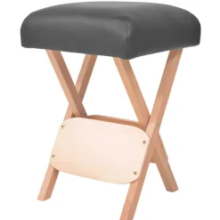 Uiterlijk & Gezondheid*vidaXL Massagekruk met 12 cm dikke zitting 2 bolsters inklapbaar Zwart
