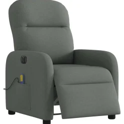 Stoelen*vidaXL Massagestoel elektrisch verstelbaar stof Donkergrijs