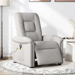 Massagestoel elektrisch verstelbaar stof wolk grijs>vidaXL Sale