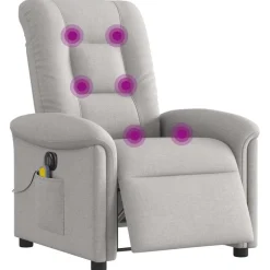 Massagestoel elektrisch verstelbaar stof wolk grijs><noscript><img width=