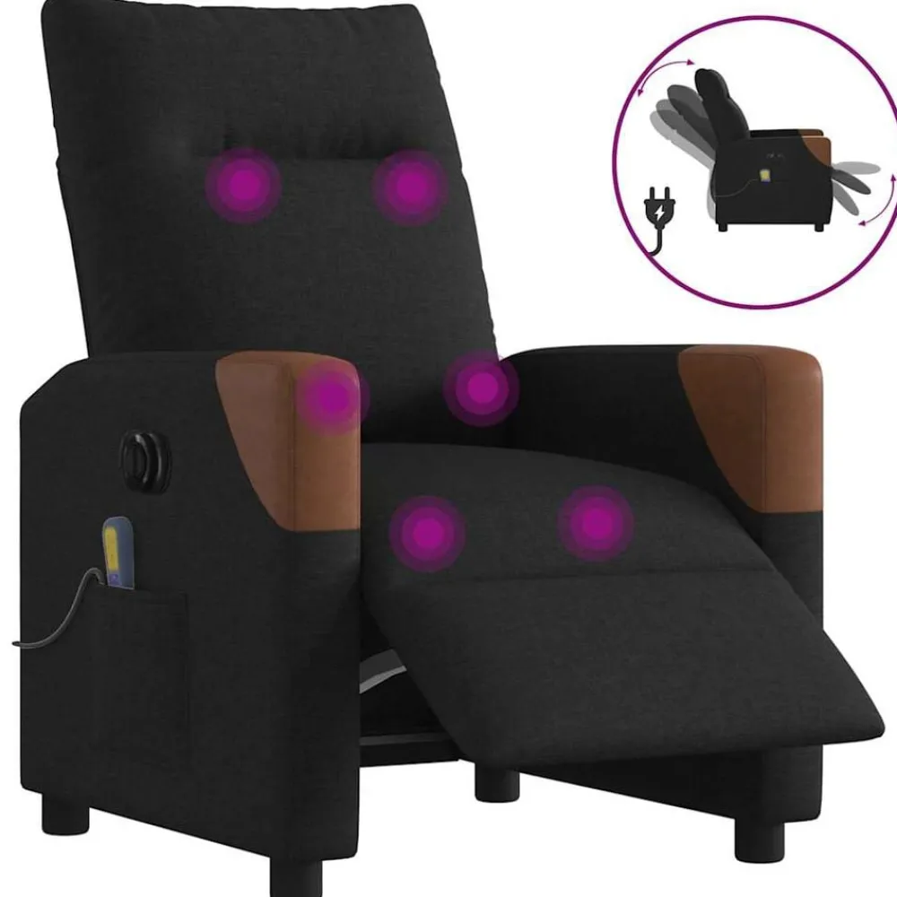 Massagestoel elektrisch verstelbaar stof>vidaXL New