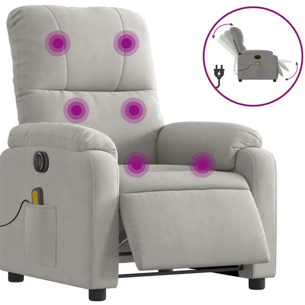 Massagestoel elektrisch verstelbaar microvezelstof>vidaXL Outlet
