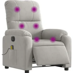 Massagestoel elektrisch verstelbaar microvezelstof><noscript><img width=