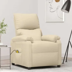 Massagestoel stof crèmekleurig>vidaXL Outlet