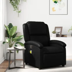 Stoelen*vidaXL Massagestoel van kunstleer Zwart