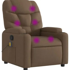 Stoelen*vidaXL Massagestoel verstelbaar stof Bruin