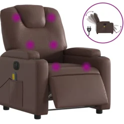 Stoelen*vidaXL Massagestoel verstelbaar elektrisch kunstleer Bruin