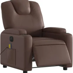 Stoelen*vidaXL Massagestoel verstelbaar elektrisch kunstleer Bruin