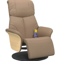 Stoelen*vidaXL Massagestoel verstelbaar met voetensteun kunstleer Cappuccino