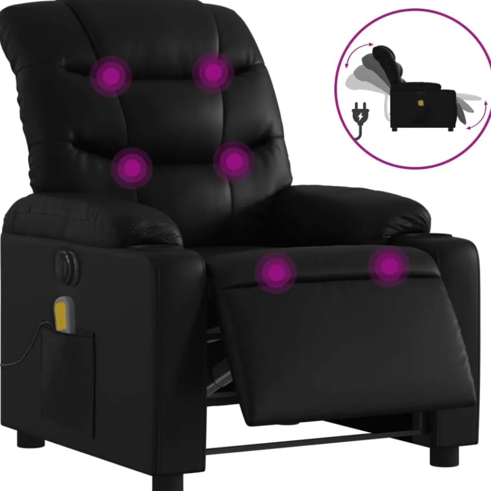Massagestoel verstelbaar elektrisch kunstleer>vidaXL New