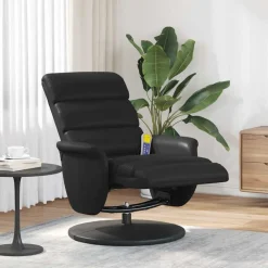 Massagestoel verstelbaar met voetensteun kunstleer>vidaXL Outlet