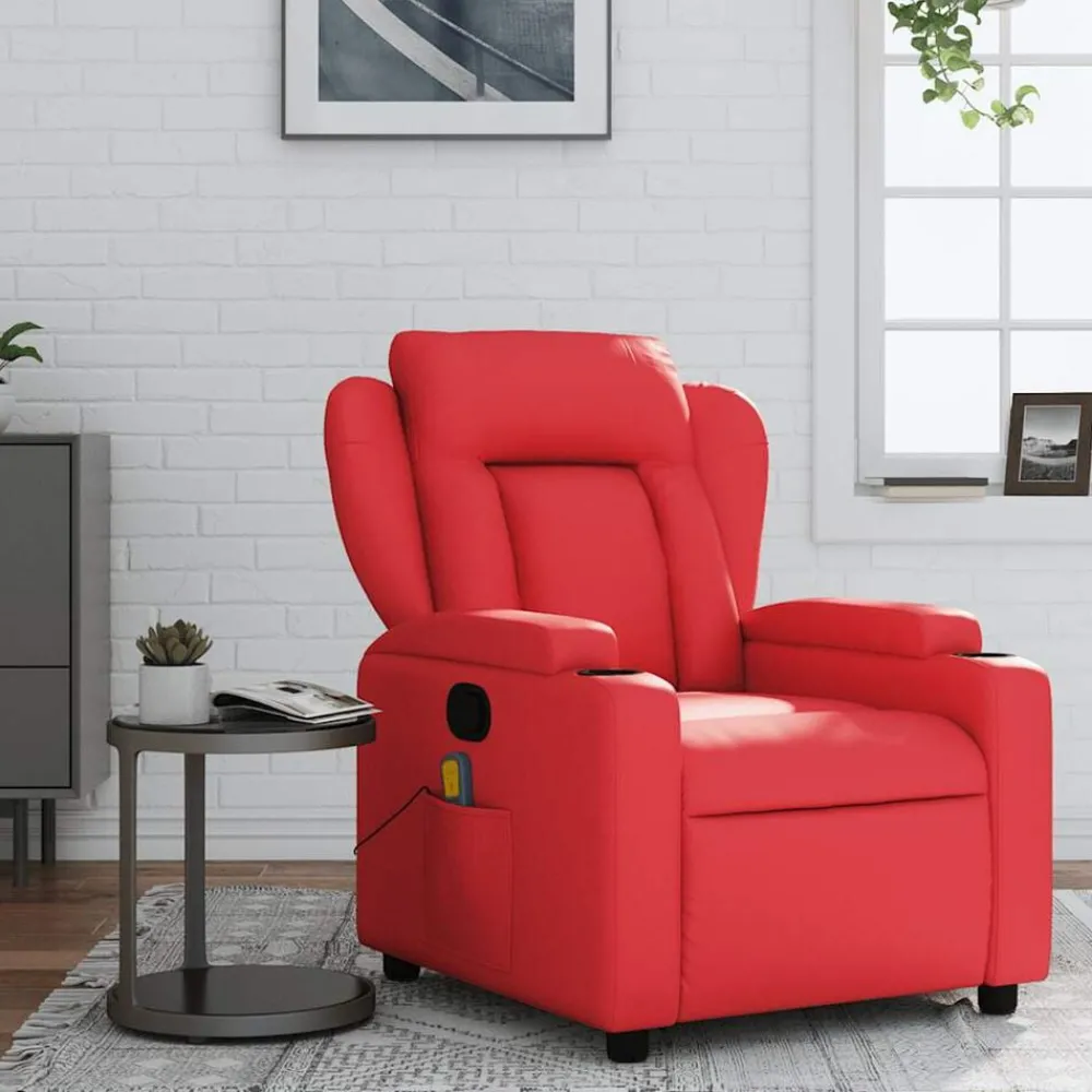 Stoelen*vidaXL Massagestoel verstelbaar kunstleer Rood
