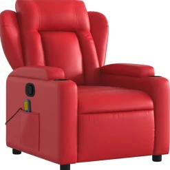 Stoelen*vidaXL Massagestoel verstelbaar kunstleer Rood