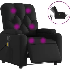 Stoelen*vidaXL Massagestoel verstelbaar elektrisch kunstleer Zwart
