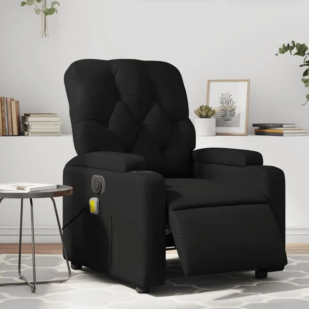 Stoelen*vidaXL Massagestoel verstelbaar elektrisch kunstleer Zwart