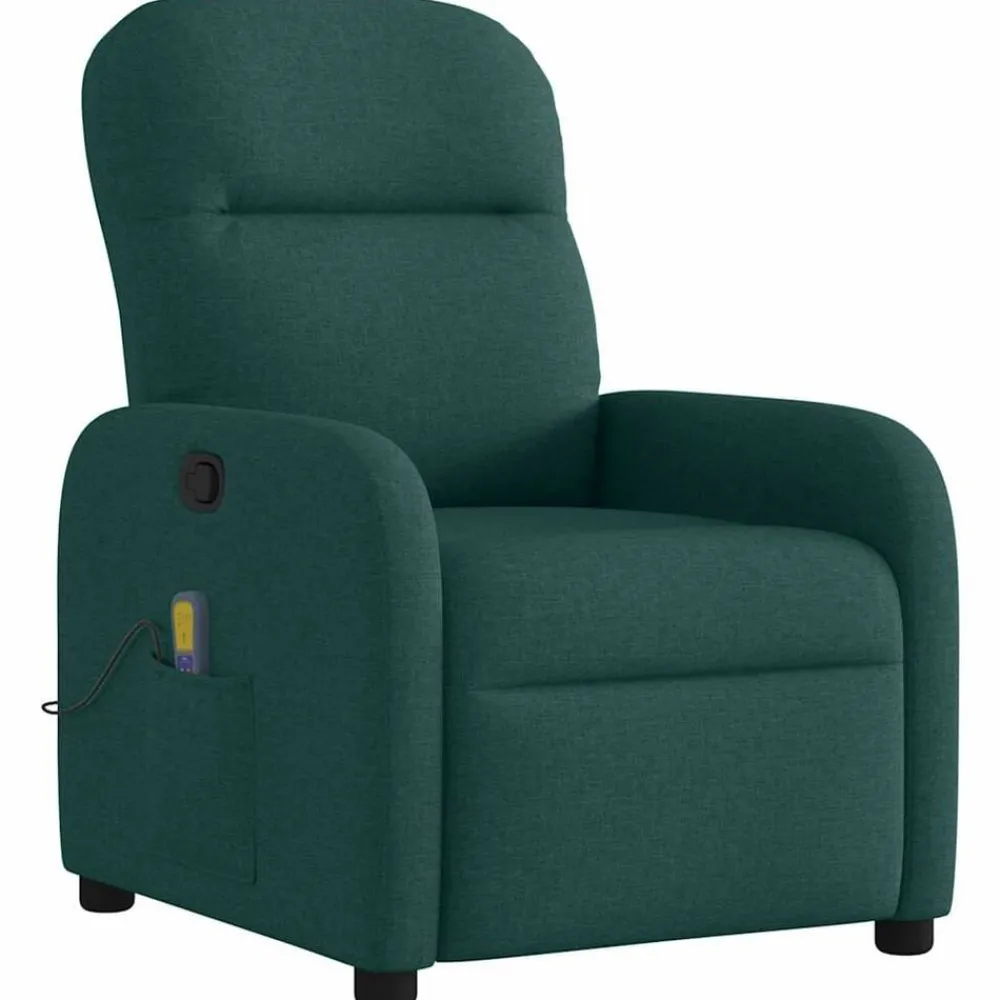 Stoelen*vidaXL Massagestoel verstelbaar stof Donkergroen