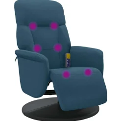 Massagestoel verstelbaar met voetensteun fluweel>vidaXL New