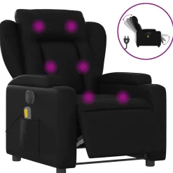 Stoelen*vidaXL Massagestoel verstelbaar elektrisch kunstleer Zwart
