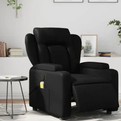 Stoelen*vidaXL Massagestoel verstelbaar elektrisch kunstleer Zwart