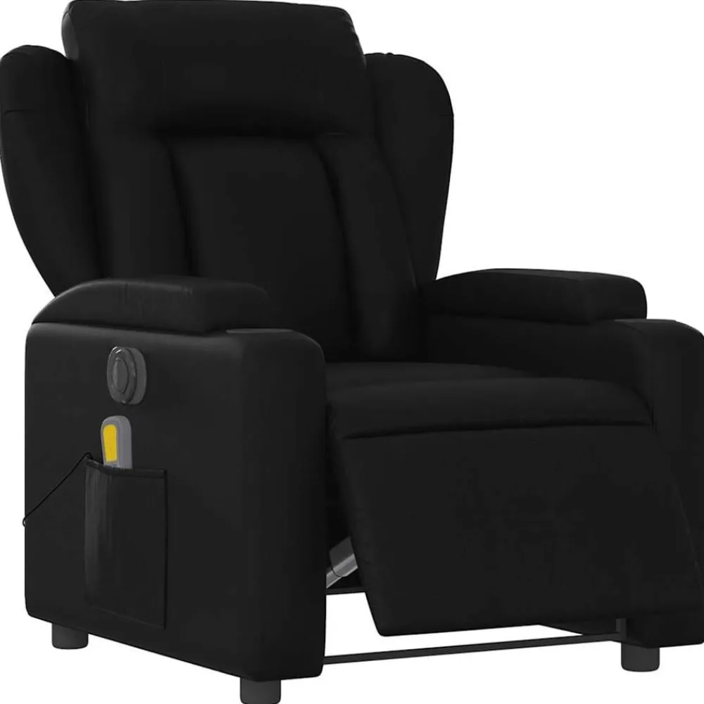 Stoelen*vidaXL Massagestoel verstelbaar elektrisch kunstleer Zwart