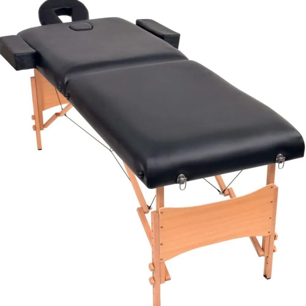 Massagetafel- en krukset inklapbaar 2 zones 10 cm dik>vidaXL Hot