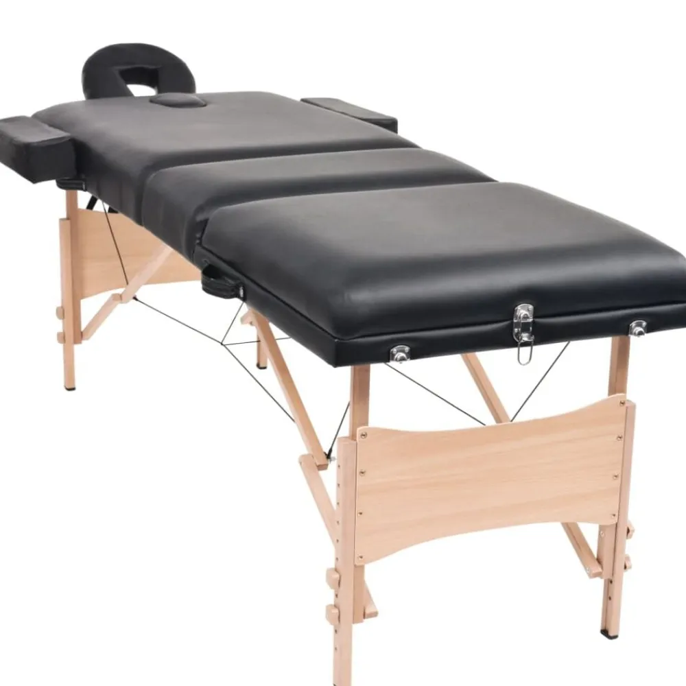 Massagetafel- en krukset inklapbaar 3 zones 10 cm dik wit>vidaXL Discount