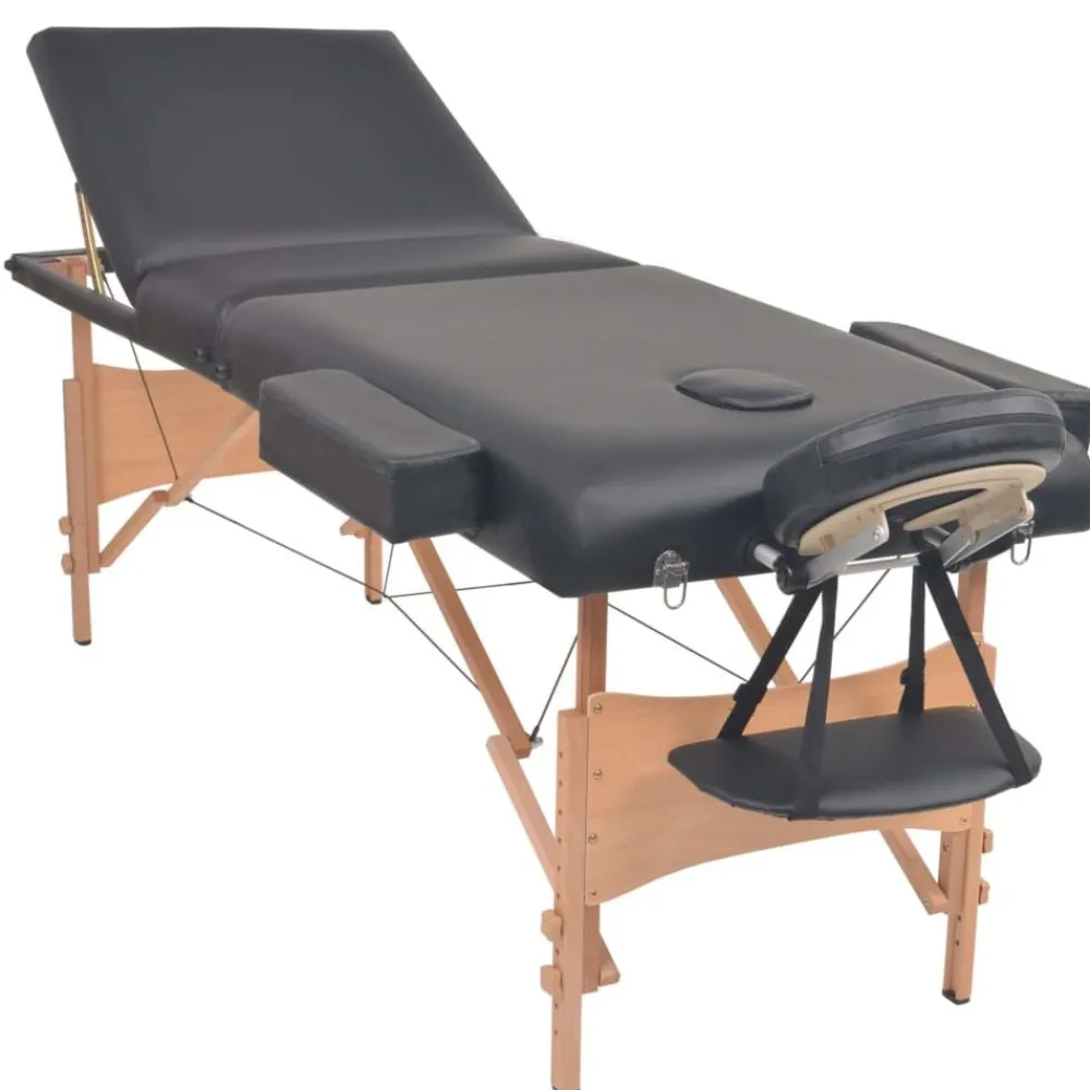 Massagetafel- en krukset inklapbaar 3 zones 10 cm dik wit>vidaXL Discount