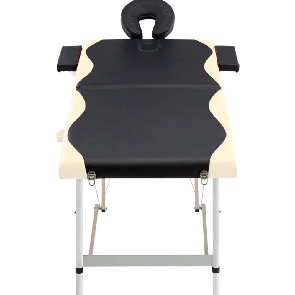 Uiterlijk & Gezondheid*vidaXL Massagetafel inklapbaar 2 zones aluminium Zwart en beige