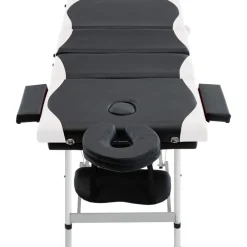 Uiterlijk & Gezondheid*vidaXL Massagetafel inklapbaar 4 zones aluminium Zwart en wit