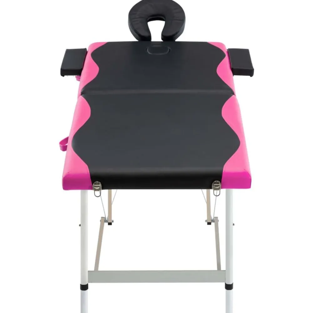 Uiterlijk & Gezondheid*vidaXL Massagetafel inklapbaar 2 zones aluminium Zwart en roze