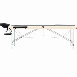 Uiterlijk & Gezondheid*vidaXL Massagetafel inklapbaar 3 zones aluminium Zwart en beige