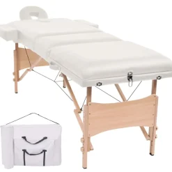 Uiterlijk & Gezondheid*vidaXL Massagetafel inklapbaar 3 zones 10 cm dik Wit