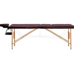 Uiterlijk & Gezondheid*vidaXL Massagetafel inklapbaar 3 zones hout Wijnpaars