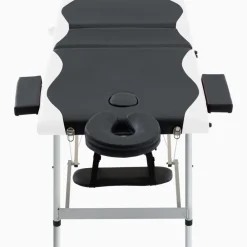 Uiterlijk & Gezondheid*vidaXL Massagetafel inklapbaar 3 zones aluminium Zwart en wit
